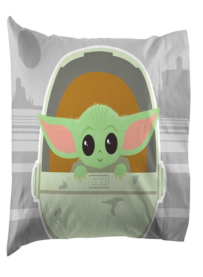 Jay Franco Star Wars The Mandalorian The Cutest Bounty 1 Pack Pillowcase - Double-Sided Kids Super Soft Bedding - Features The Child Baby Yoda Grogu - Image 1