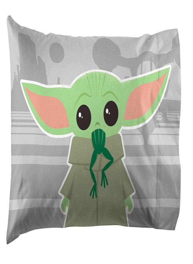 Jay Franco Star Wars The Mandalorian The Cutest Bounty 1 Pack Pillowcase - Double-Sided Kids Super Soft Bedding - Features The Child Baby Yoda Grogu - Image 2