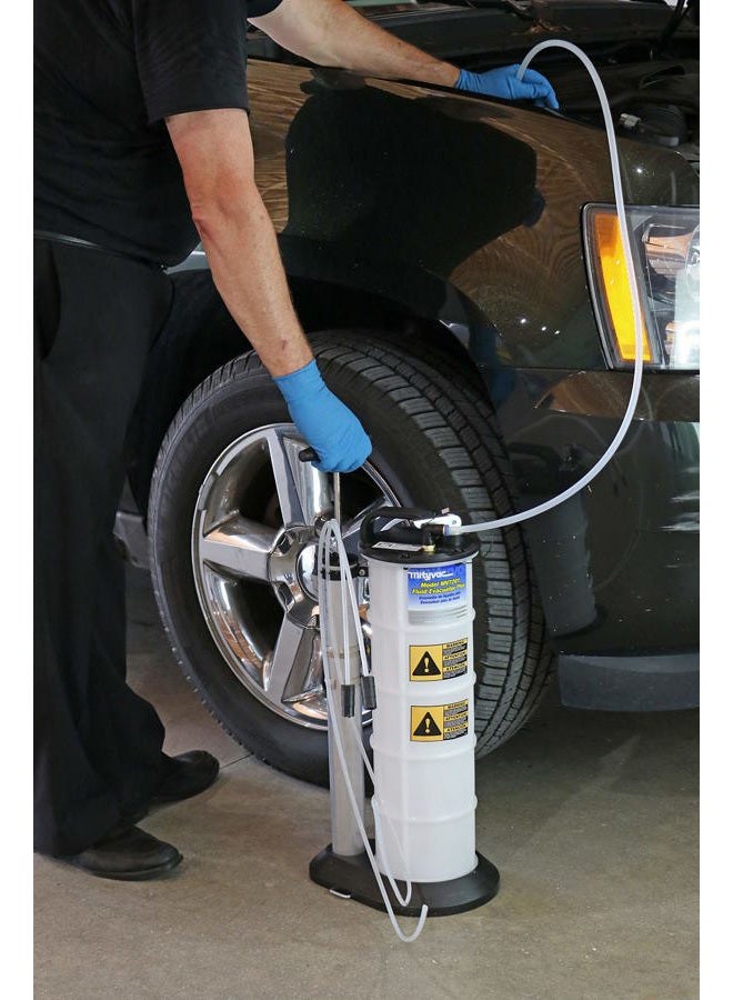 Mityvac 7201 Manual Fluid Evacuator Plus with 2.3 Gallon Reservoir; Evacuates or Dispenses Fluids with Push Button; Evacuate Through The Dipstick Tube, White - Image 5