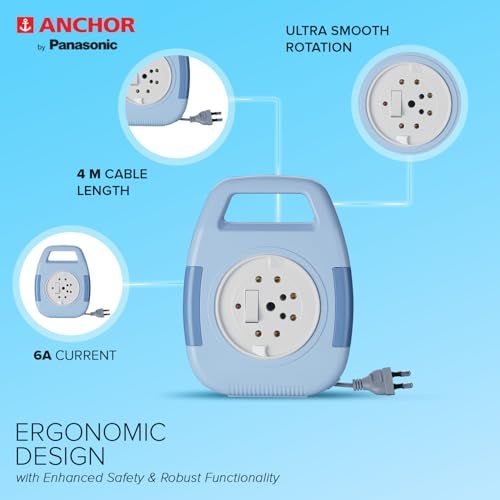 Anchor by Panasonic 6A Cherry Flexicord Socket 2 Pin 4 Mtr - Image 3