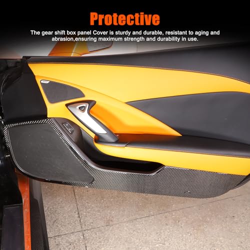 Aotumcer Soft Carbon Fiber Side Door Cover Anti-Kick Panel Cover Trim Compatible with Chevrolet Corvette C7 2014-2019 Front Door Panel Anti Kick Guard Trim Protector, Style B (Black) - Image 4
