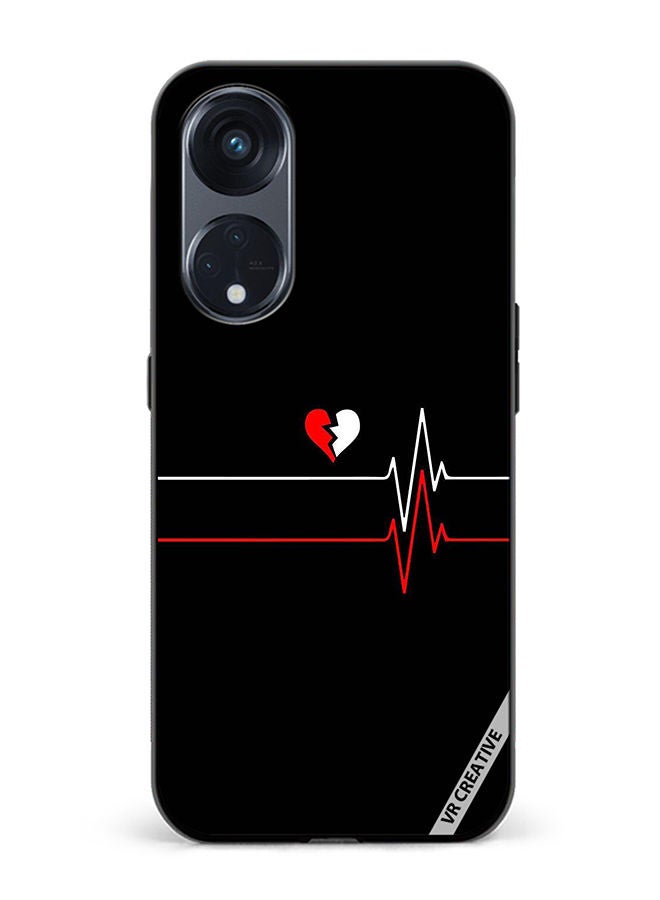 VR CREATIVE Protective Case Cover For Oppo Reno8 T 5G Heartbeat Design Multicolour - Image 1