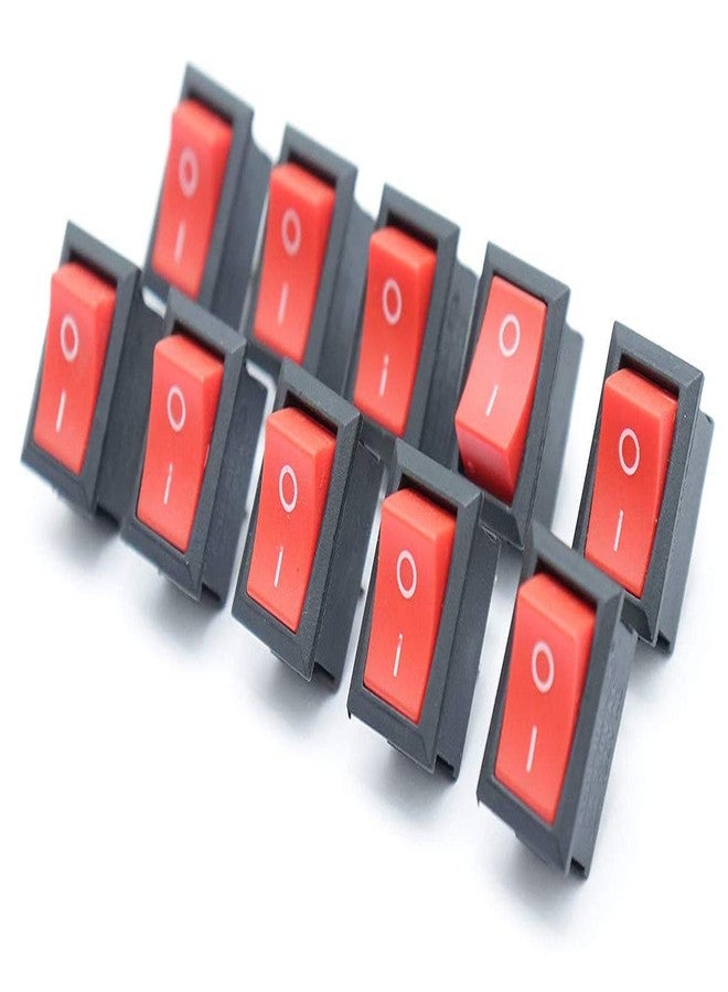 FEDUS (10psc) Small Mini Boat On/Off Rocker Switch Snap-in 2-Pin Red Plastic Button - Image 1