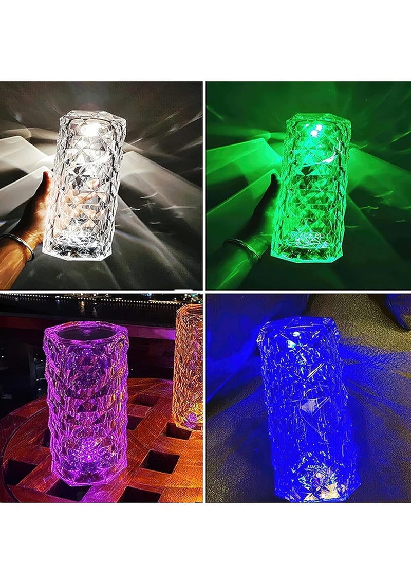 إلترازون Led Crystal Table Lamp, 2021 Creative Touch Control Discolor RGB Night Light, Rechargeable Atmosphere Bedside Lamp 16-Colors Remote Control - Image 4