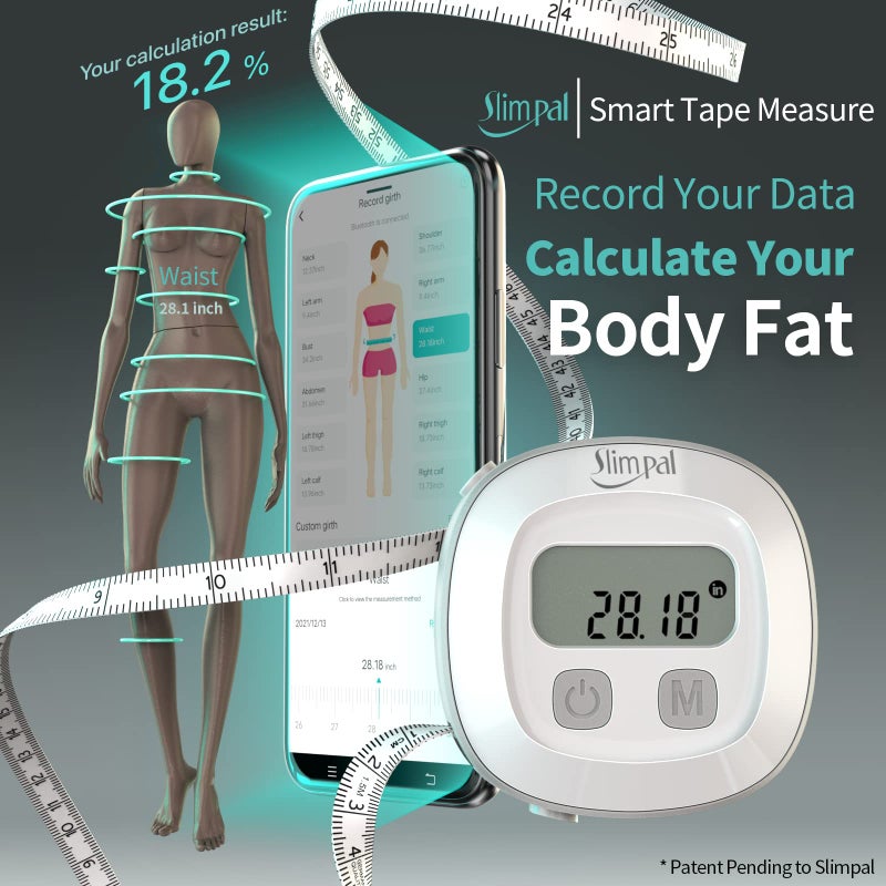 Slimpal Body Tape Measure with Case, Tool for Monitoring Body Fat, Measuring Tape for Body, Digital Smart Retractable Measuring Tape for Accurately Measuring BMI Fitness Body Shape and Weight-Loss - Image 3