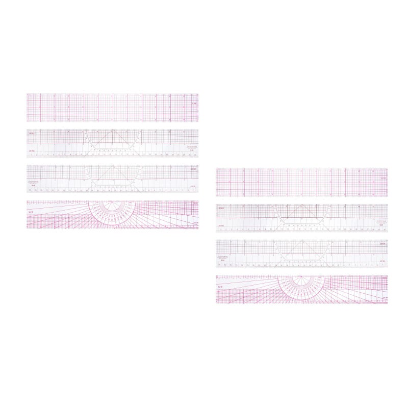 8 Pcs Ruler Grid Transparent Sewing Graph Ruler Straight Measuring Tool Set For Clothes Design Sewing Quilting - Image 4