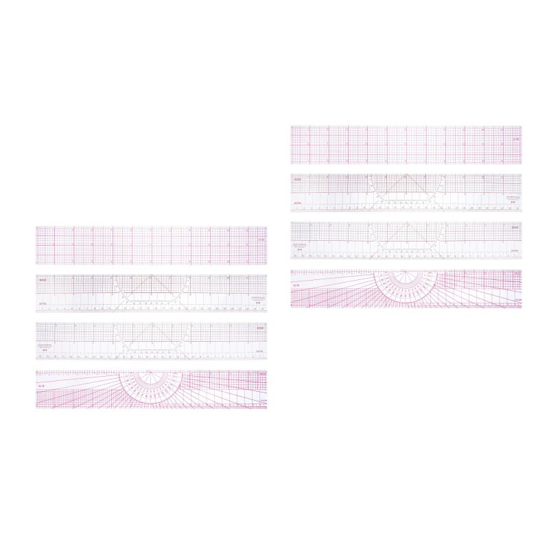 8 Pcs Ruler Grid Transparent Sewing Graph Ruler Straight Measuring Tool Set For Clothes Design Sewing Quilting - Image 3