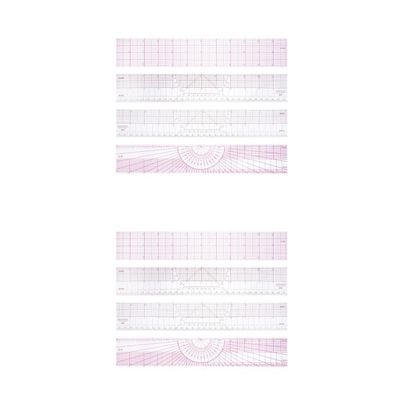 8 Pcs Ruler Grid Transparent Sewing Graph Ruler Straight Measuring Tool Set For Clothes Design Sewing Quilting - Image 1