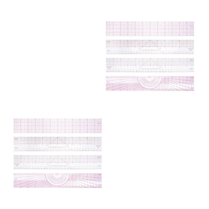 8 Pcs Ruler Grid Transparent Sewing Graph Ruler Straight Measuring Tool Set For Clothes Design Sewing Quilting - Image 2