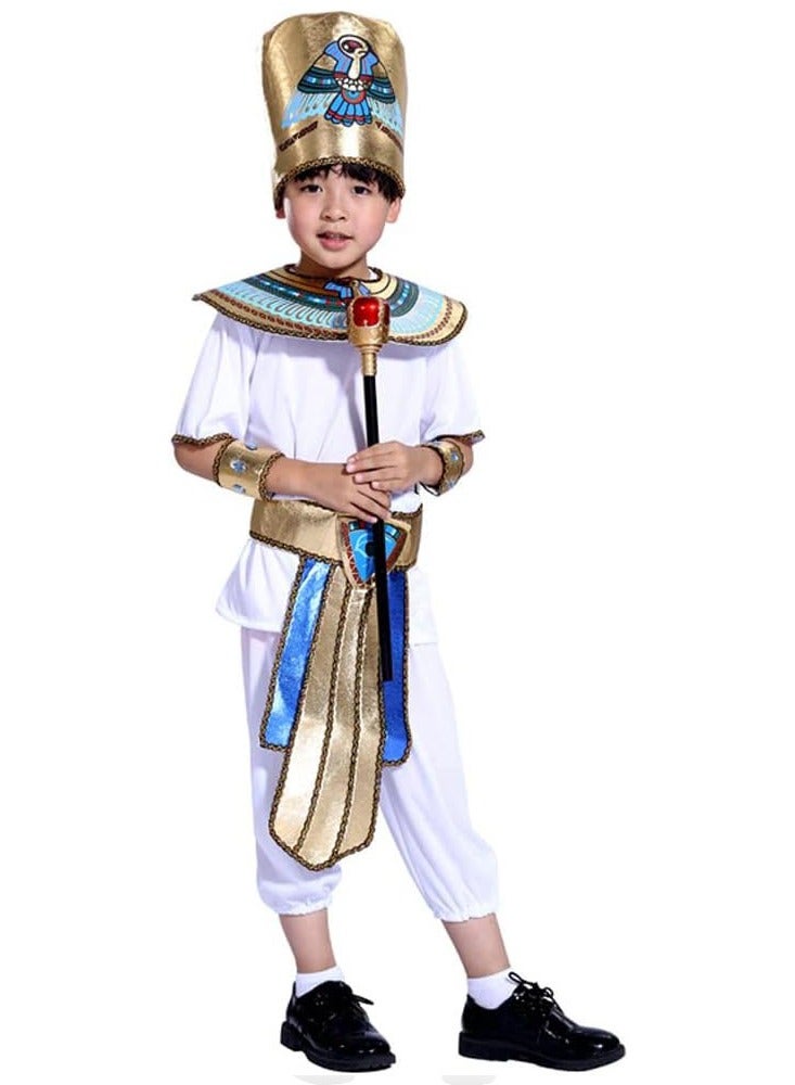 Boy Ancient Egypt Egyptian Pharaoh Cleopatra Prince Princess Cosplay Costume For Kids Carnival party With Accessories - Image 3