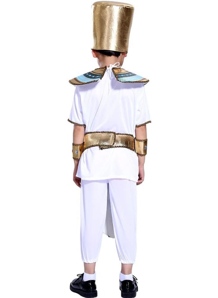 Boy Ancient Egypt Egyptian Pharaoh Cleopatra Prince Princess Cosplay Costume For Kids Carnival party With Accessories - Image 2
