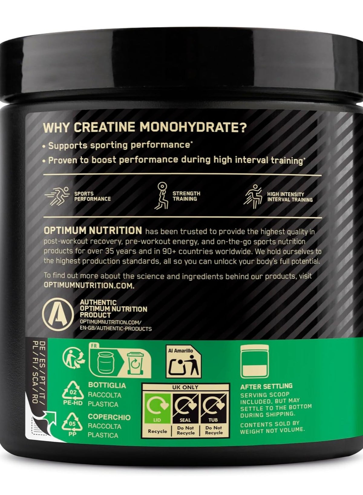 Optimum Nutrition Micronised Creatine 247.5G Orange
