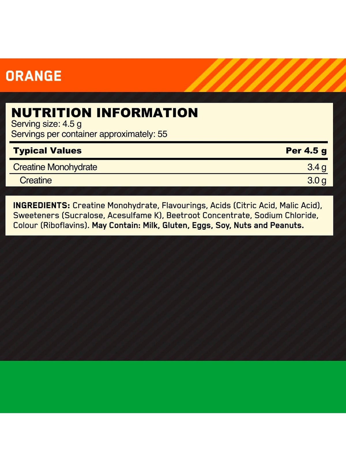 Optimum Nutrition Micronised Creatine 247.5G Orange