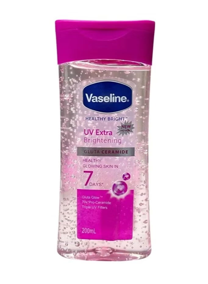 Vaseline UV Extra Brightening Gluta Ceramide Body Oil Gel 200ml – Gluta Glow Moisturizing Body Gel with Triple UV Filter