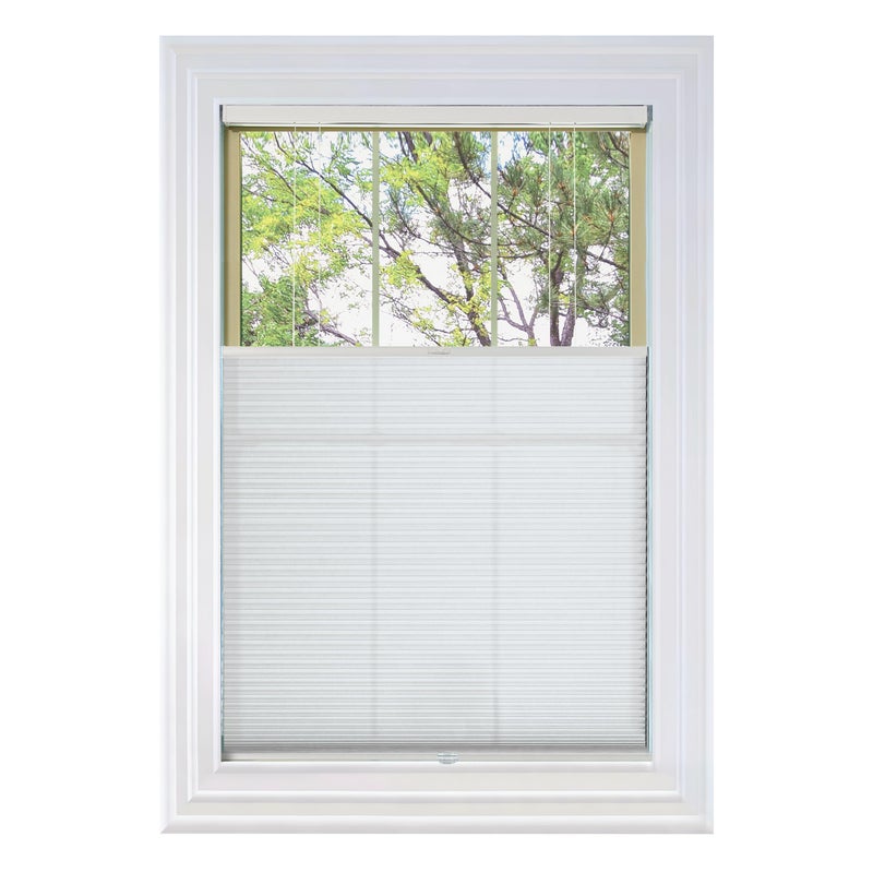 BlindsAvenue Cordless Top Down Bottom Up Cellular Honeycomb Shade, 9/16" Single Cell, Light Filtering, Cotton White, Size: 23" W x 48" H - Image 1