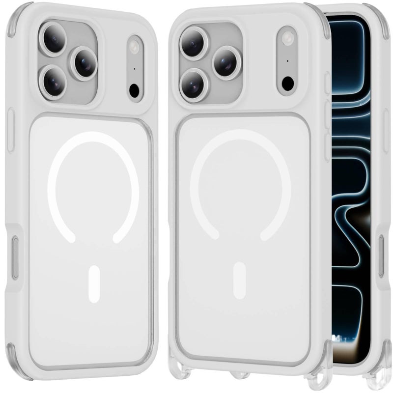 MS Acrylic MagSafe Case for iPhone 16 / 16 Plus / 16 Pro / 16 Pro Max with Drop Protection and Anti-Fingerprint plus Shockproof plus Detachable Lanyard Hole plus Magnetic in Pink - Image 5