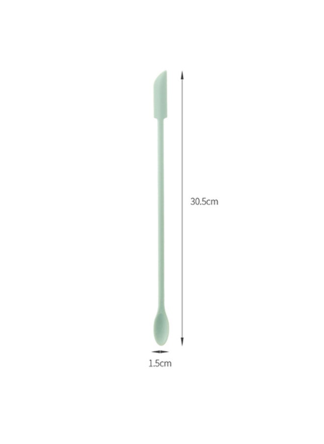 Generic - Mini Silicone Double-headed Sharp Scraper Spoon Cosmetic Skin Care Products Extraction Tool Set Including Avocado Jam Scraper-Specifications:Light Green#long - Image 1