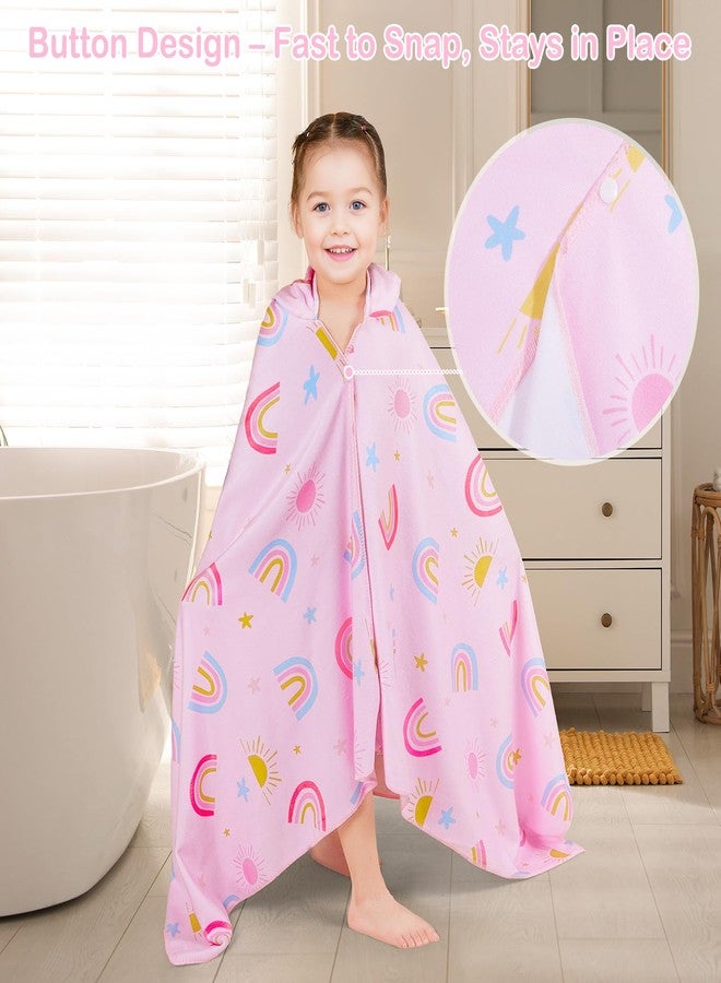 Basumee Toddler Bath Towels with Hood for 0-6 Years 55" x 28" Soft Absorbent Hooded Kids Bath Towel with Button for Boys and Girls Shower Bath Beach Swimming Essentials - Image 5