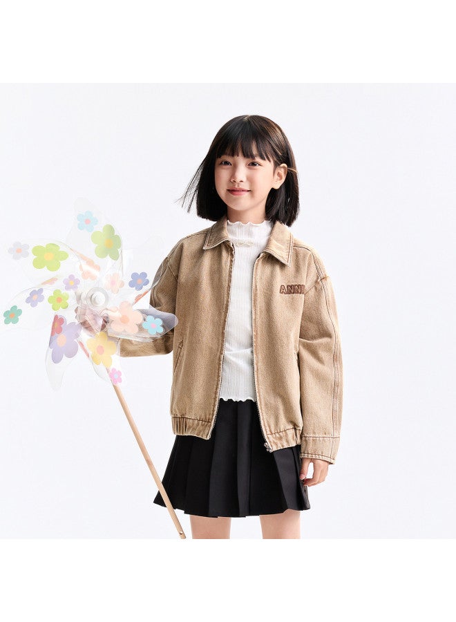 Annil kids' Jacket - Boys & Girls Short Denim-like Coat, 2025 Autumn New, Breathable & Loose Fit - Image 2