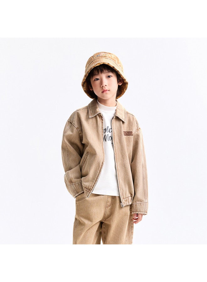Annil kids' Jacket - Boys & Girls Short Denim-like Coat, 2025 Autumn New, Breathable & Loose Fit - Image 4
