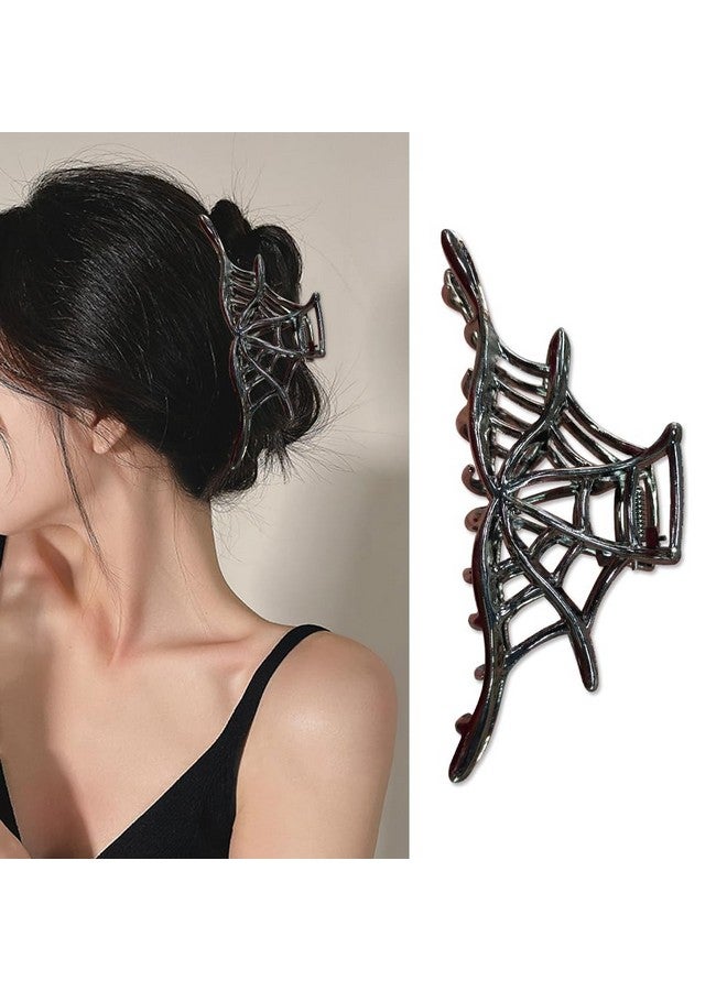 ZEYER French Metal Hair Clips Metal Black Spider Web Claw Clips For Women And Girls French Black Exquisite Design 1 Pack Large Hair Claw French Clips Hair Clip Strong Neutral Luxury Hair Accessories - Image 1