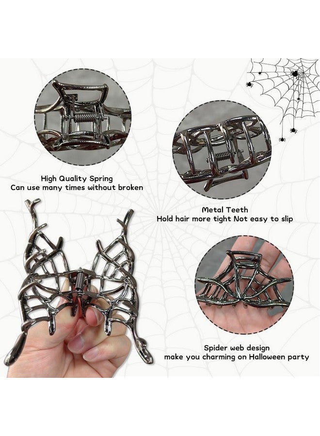 ZEYER French Metal Hair Clips Metal Black Spider Web Claw Clips For Women And Girls French Black Exquisite Design 1 Pack Large Hair Claw French Clips Hair Clip Strong Neutral Luxury Hair Accessories - Image 3