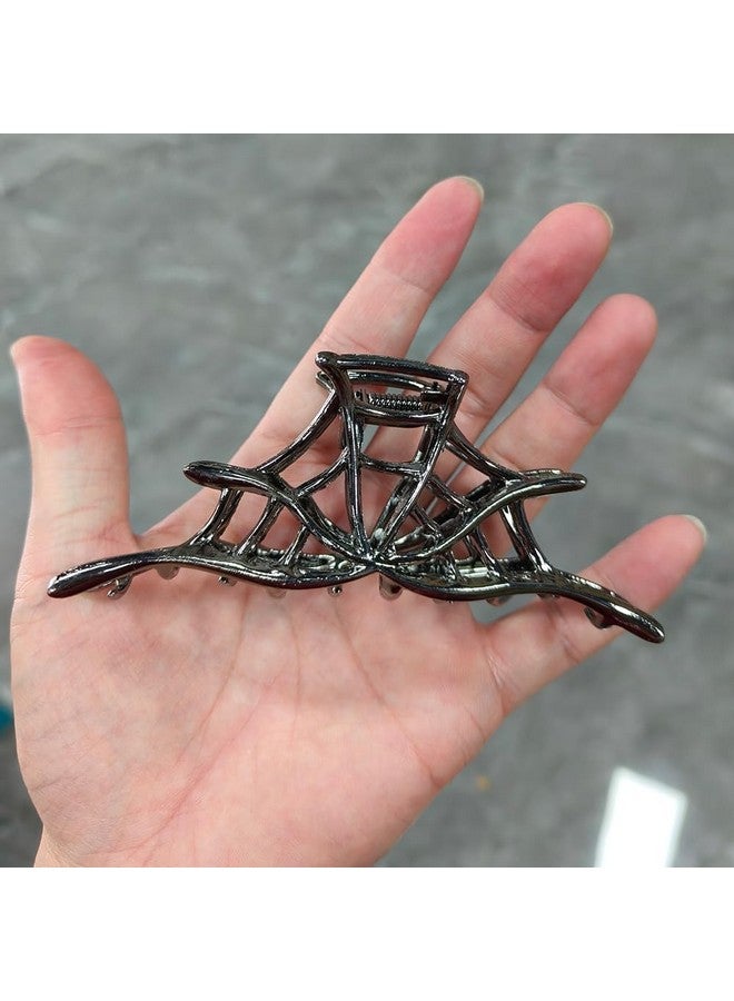 ZEYER French Metal Hair Clips Metal Black Spider Web Claw Clips For Women And Girls French Black Exquisite Design 1 Pack Large Hair Claw French Clips Hair Clip Strong Neutral Luxury Hair Accessories - Image 5