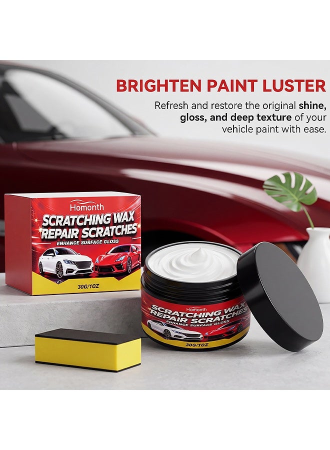 Homonth Scratch Wax Repair Scratches,Enahnce Surface Gloss,Remover Cream For Restoring Vehicle Gloss, With Free Polishing Sponge For DIY Car Care :30G - Image 4