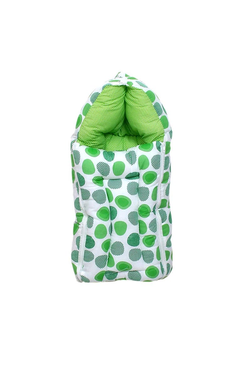 Toddylon Flat Bed Baby Carry Bags Baby 3 in 1 Baby Bed | Baby Wrapper | Holder | Newborn Baby Boys Girls | Wearable Blankets | Cotton (0-6 Months) Green - Image 1
