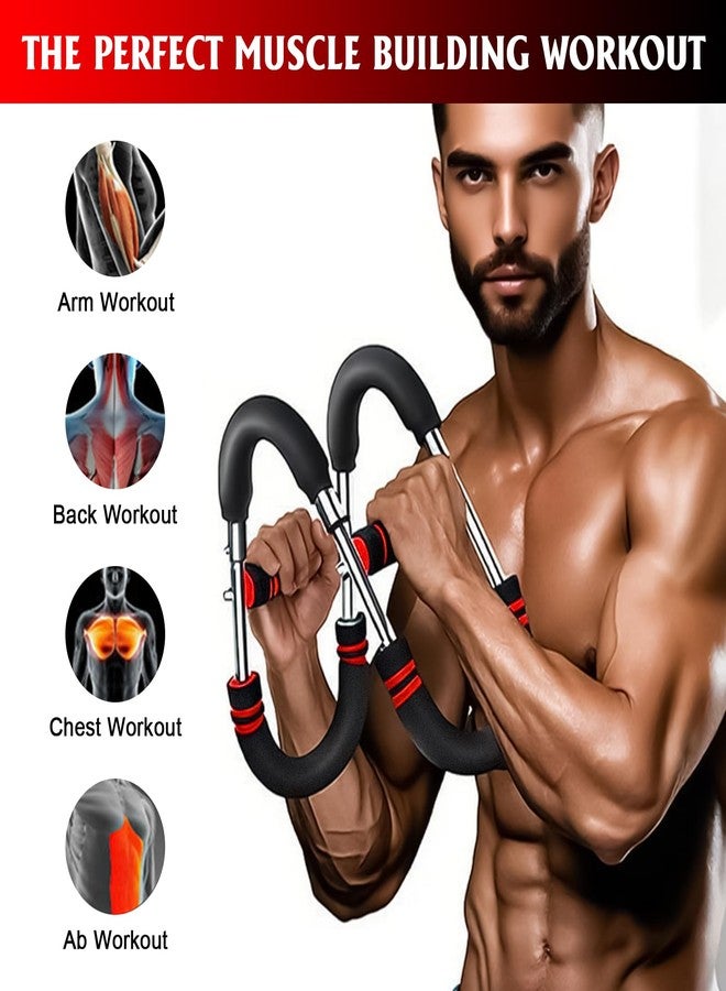 TPQKA Twister Arm Trainer, Adjustable Chest Workout Equipment, Arm Trainer for Men, Portable Power Twister Bar, Detachable Design Fitness Anywhere(Red, 40-100lb) - Image 3