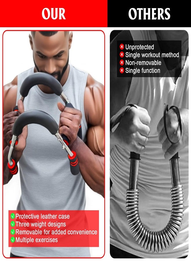TPQKA Twister Arm Trainer, Adjustable Chest Workout Equipment, Arm Trainer for Men, Portable Power Twister Bar, Detachable Design Fitness Anywhere(Red, 40-100lb) - Image 2