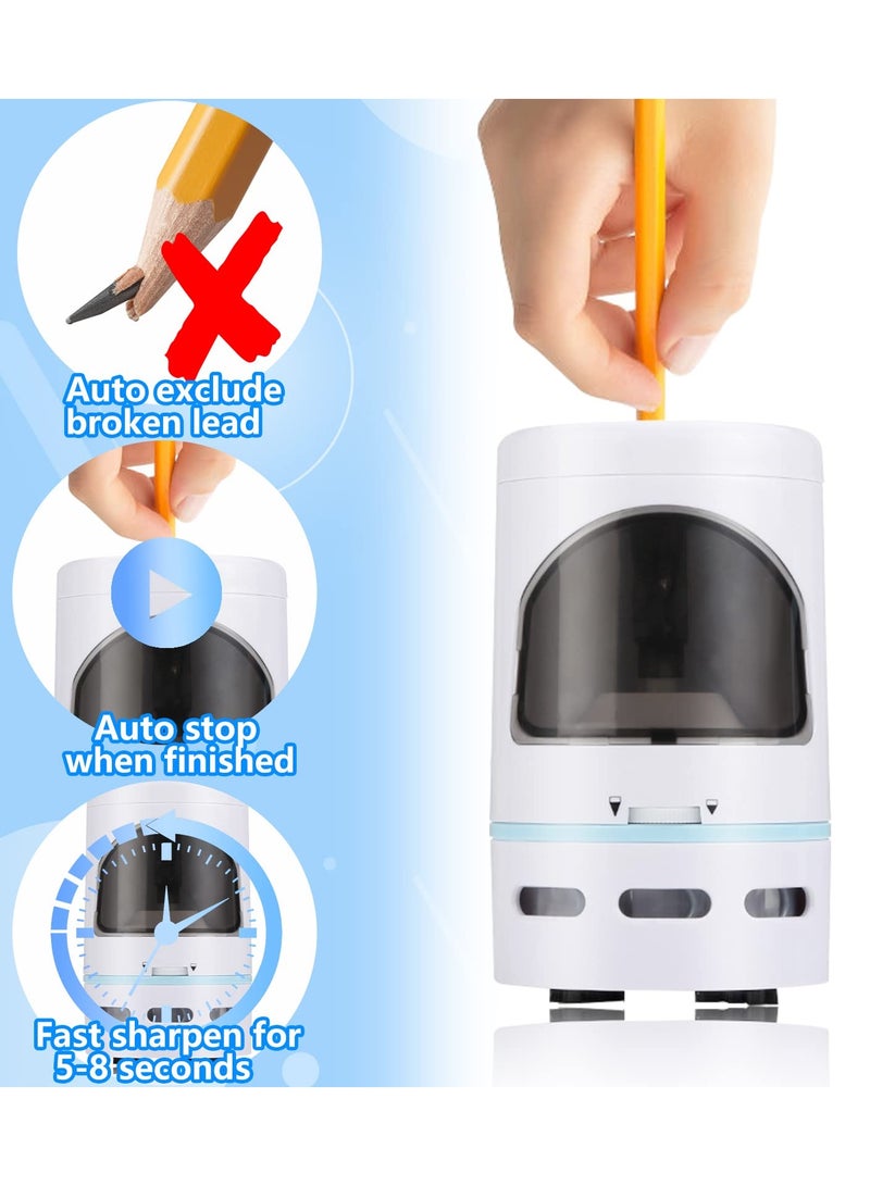 SOLARAE Electric Pencil Sharpener, Auto-Stop and with Vacuum Cleaner for 6-8mm Pencils, for Children Students Used in School Classroom and Offices - Image 2
