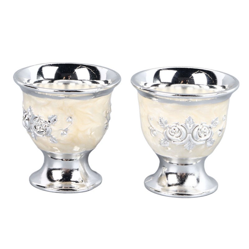 Vintage Wine Cup: 2 Silver Alloy Cups - Sturdy Long Lasting Easy Clean Elegant Design Goblet for Home Restaurant Bar Cafe Wine Enthusiasts Housewarming Gifts - Image 1