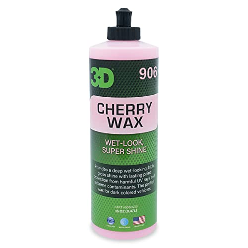 3D Cherry Wax – Liquid Carnauba Show Car Wax with Synthetic Polymers | Deep Gloss Finish | Easy Wipe-Off | Slick Shine | Fast Application | Made in USA |16 oz - Image 1