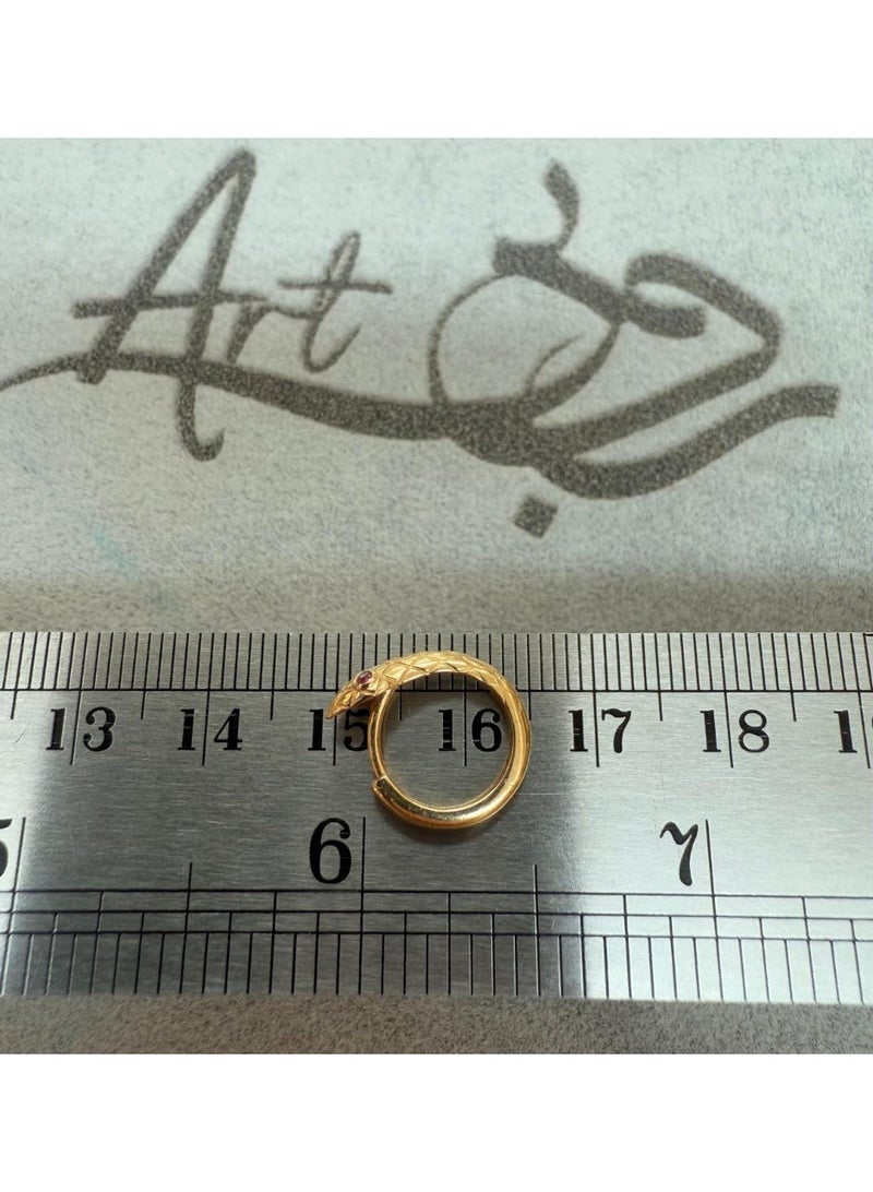 Ruby Art Gold 18K Pure Gold Earring for women, Snake Hoop Design - 2.25  Gram - Image 4