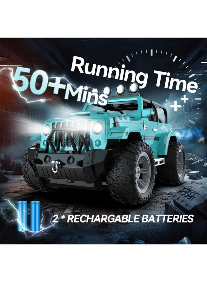 DEERC Remote Control Car With Fog Mist & Music 1:16 Remote Control Truck For Boys 2.4Ghz Rc Car Toy With 2 Batteries All Terrain Suv Gifts Crawler With Trailer Hitch - Image 5