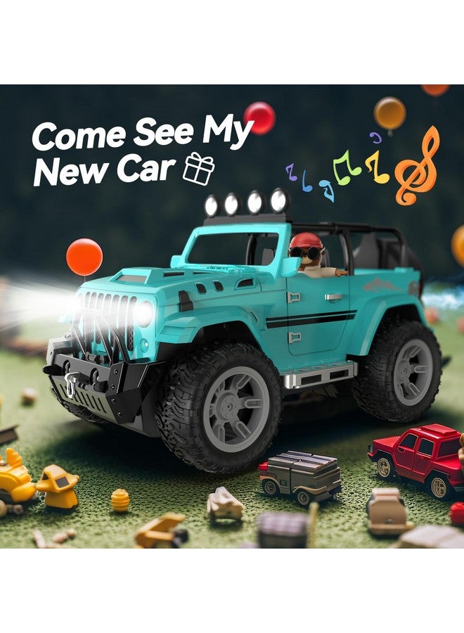 DEERC Remote Control Car With Fog Mist & Music 1:16 Remote Control Truck For Boys 2.4Ghz Rc Car Toy With 2 Batteries All Terrain Suv Gifts Crawler With Trailer Hitch - Image 2