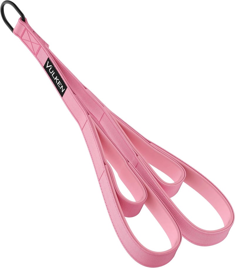 Vulken Tricep Rope Cable Attachment. 28.7 Inch & 22 Inch Two Lengths Built in One Pull Down Rope, Black & Pink - Image 1
