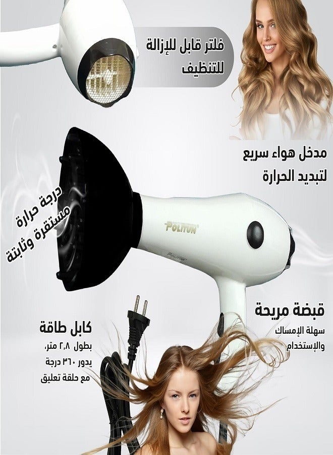 POLITUN Hair Dryer with Quiet Design, Customizable Settings and Overheat Protection for Fast Drying Politun 5000W Model PT-V4 - Image 4