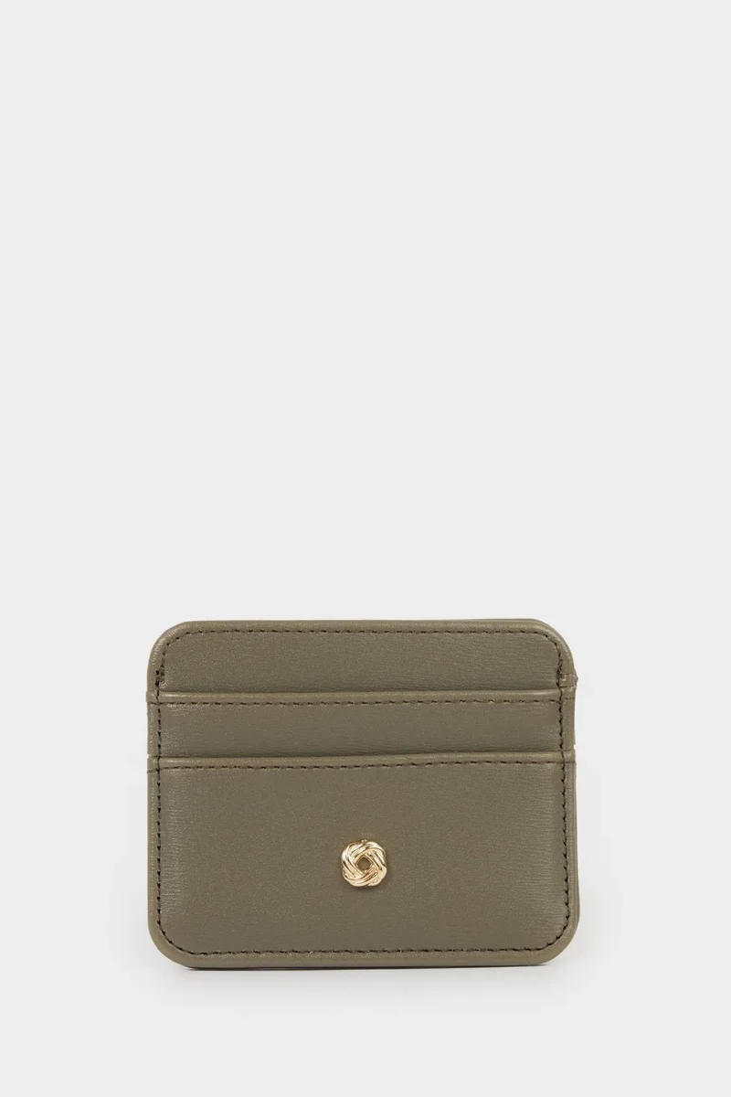 ديفاكتو Woman Faux Leather Business Card Wallet