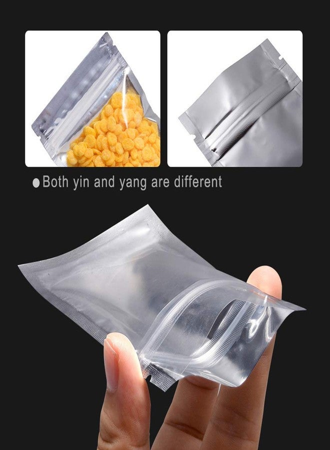 DonLeeving Luckycivia 200 PACK Resealable Clear Ziplock Smell Proof Pouch Aluminum Foil Zip Lock Bulk Food Storage Bag, Plastic Aluminum Material,3x4 inch - Image 3