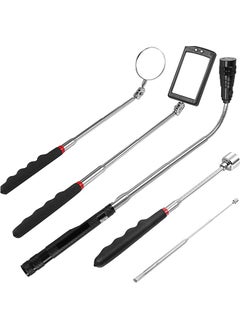 LENND 5PCS Magnetic Telescoping Pick-up Tool Kit with 20lb and 1.5lb Pick Up Rod, Round and Square 360 Swivel Adjustable Inspection Mirror and Telescoping Flexible LED Flashlight (Batteries Included)  - Image 1
