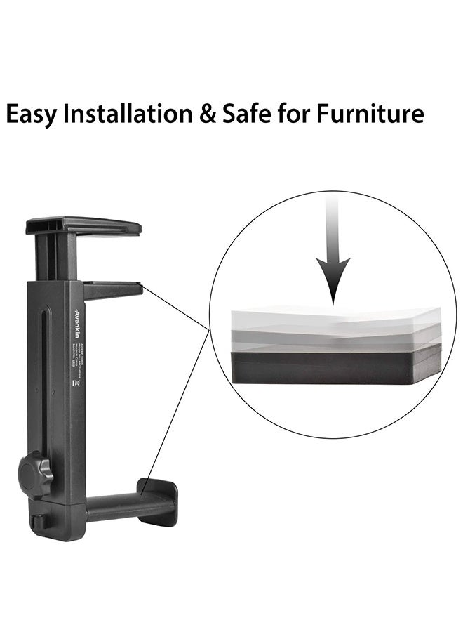 حامل وتعليق سماعات الرأس 2 في 1، حامل سماعات رأس للألعاب فوق وتحت المكتب مع مشبك دوار وقابل لتعديل الارتفاع، رف سماعات الرأس مع مشبك كابل - Image 5