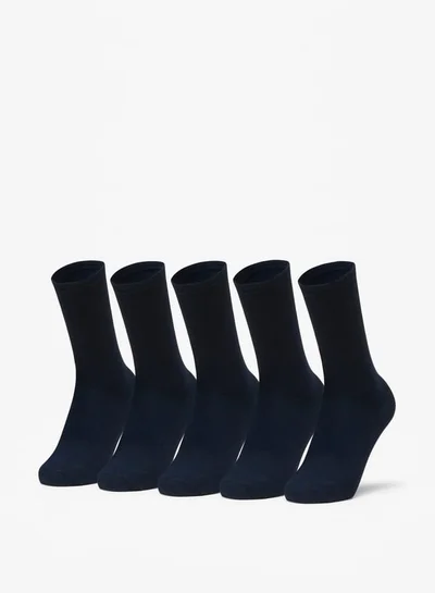 JUNIORS Solid Crew Length Socks - Set of 5
