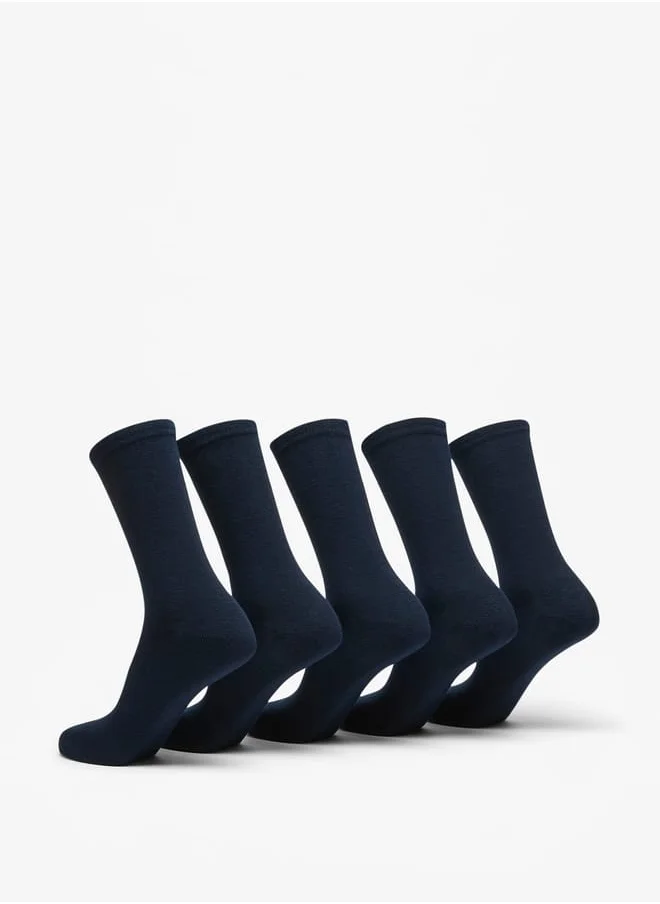 JUNIORS Solid Crew Length Socks - Set of 5