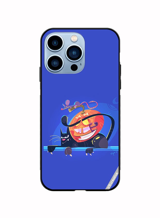 VR CREATIVE Protective Case Cover For Apple iPhone 13 Pro Halloween Cat Design Multicolour - Image 1