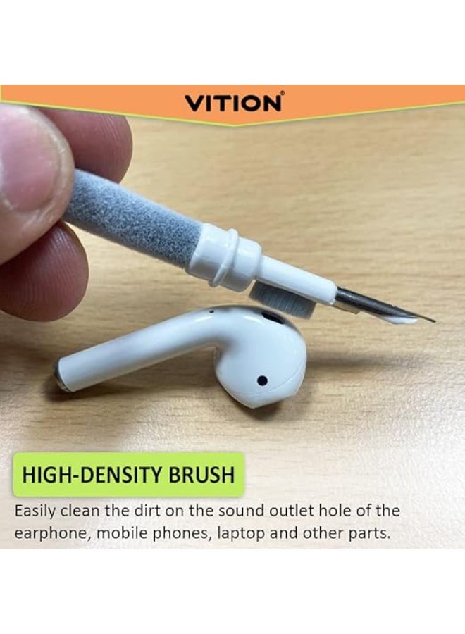 VITION Bluetooth Earbuds Cleaning Pen Kit, in-Ear Headphones Cleaning and Soft Dust Removal Brush Pen for Cleaning The Earwax, Dust in Bluetooth Headset Box, Camera and Mobile Phone (Black) - Image 3