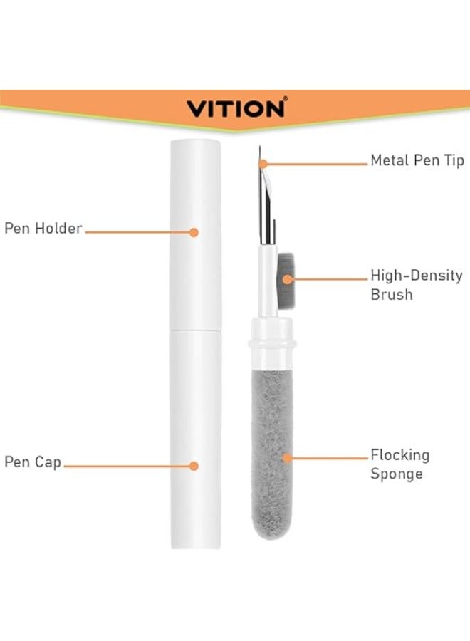 VITION Bluetooth Earbuds Cleaning Pen Kit, in-Ear Headphones Cleaning and Soft Dust Removal Brush Pen for Cleaning The Earwax, Dust in Bluetooth Headset Box, Camera and Mobile Phone (Black) - Image 2