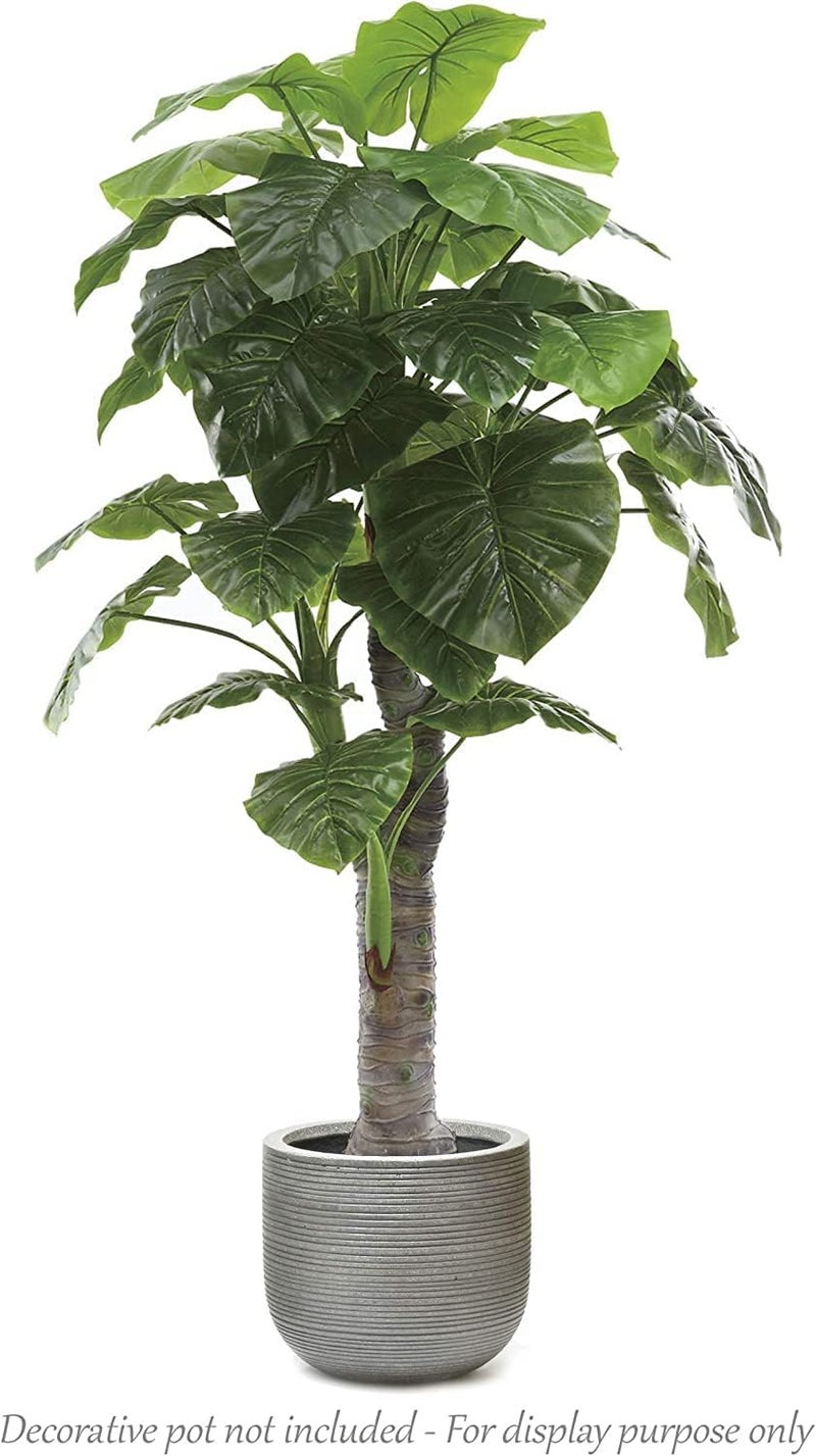 AMERIQUE 6 Feet Pair Gorgeous  Unique Royal Hawaiian Elephant Ear Artificial Plant with Giant Leaves UV Protection Feel Real Technology Green 2 Tree - Image 2