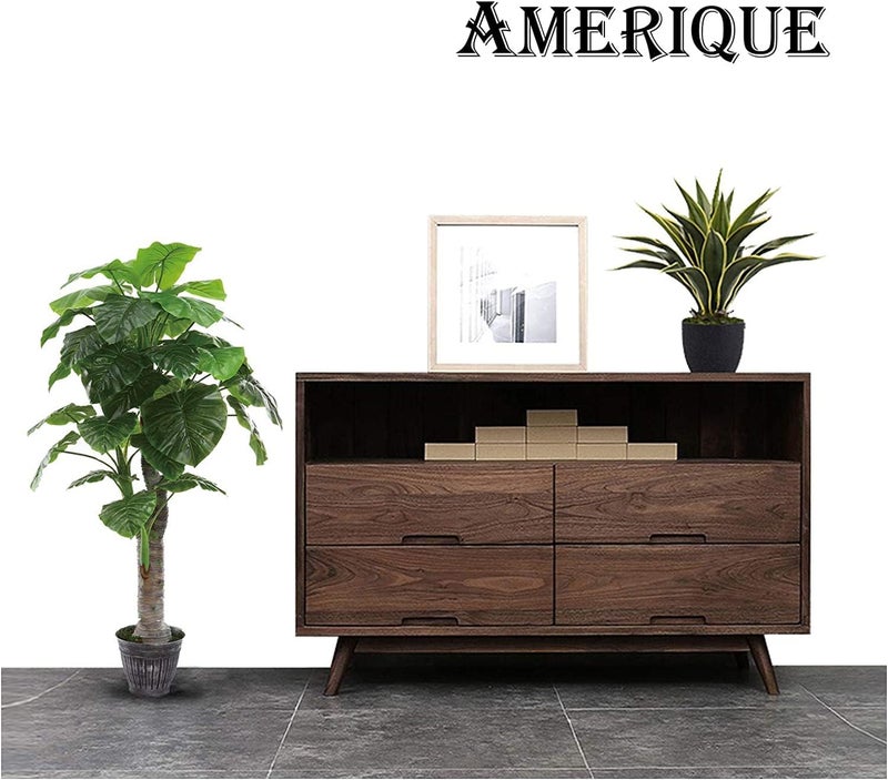 AMERIQUE 6 Feet Pair Gorgeous  Unique Royal Hawaiian Elephant Ear Artificial Plant with Giant Leaves UV Protection Feel Real Technology Green 2 Tree - Image 4